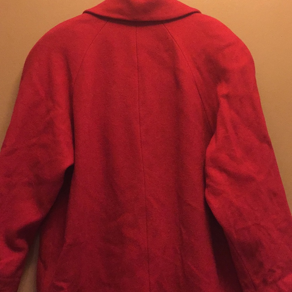 Ruby Red Wool Duster Coat Super Warm - image 3